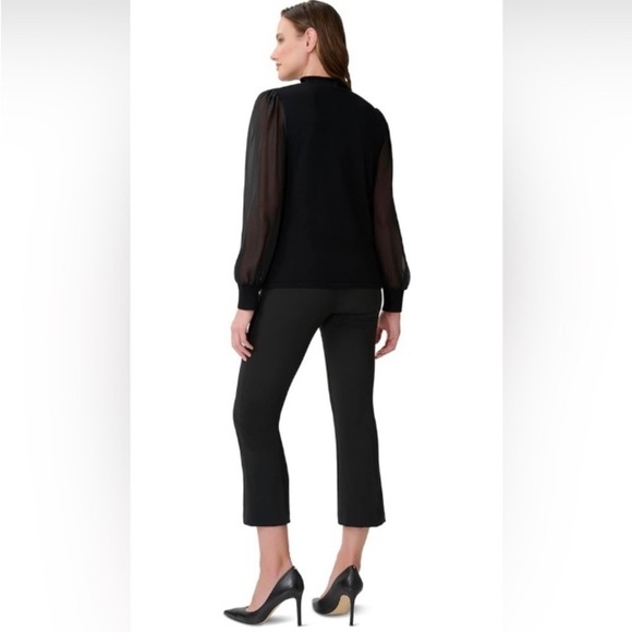 Adrianna Papell NWT Funnel Neck Sweater long sheer sleeves XS office workwear - Picture 2 of 16